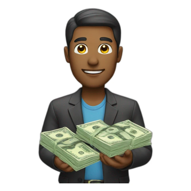 A man with money sticker