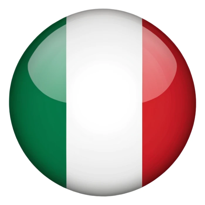 Italy flag in a circular shape sticker