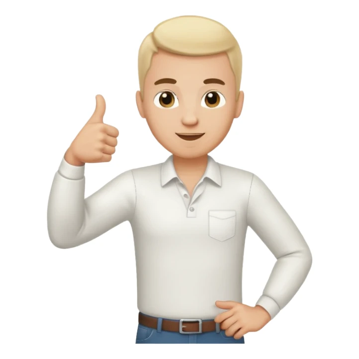 ligth man giving thumbs up full body sticker