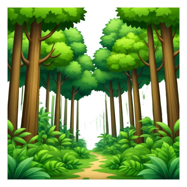 lush green forest with trees sticker