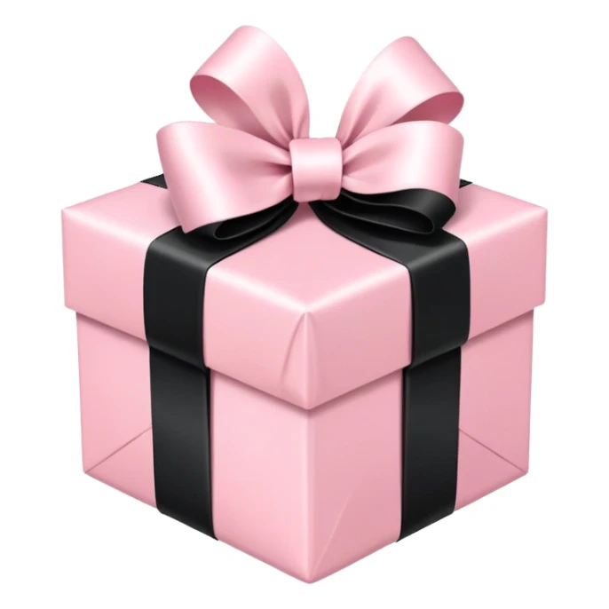 Light pink present with black ribbon bow  sticker