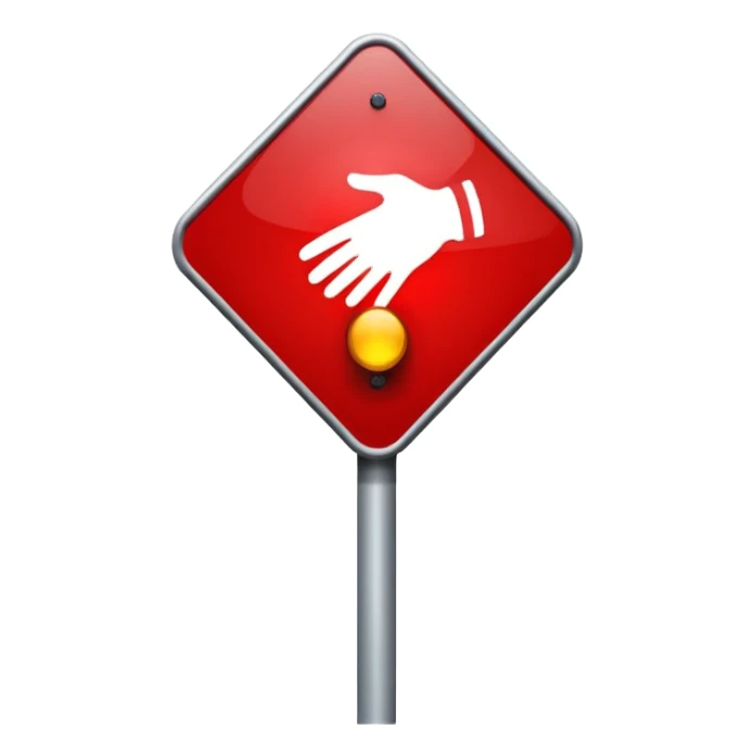 Crosswalk Light icon , Red stop hand. sticker
