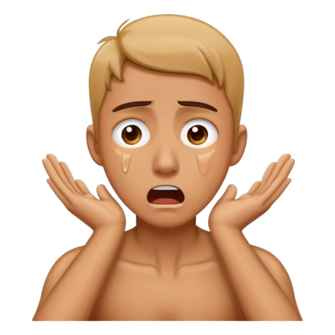 person shocked grabbing neck crying sticker