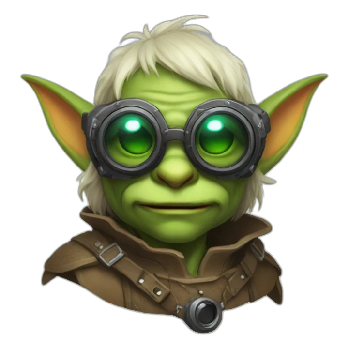 cute fantasy goblin with goggles and beard sticker
