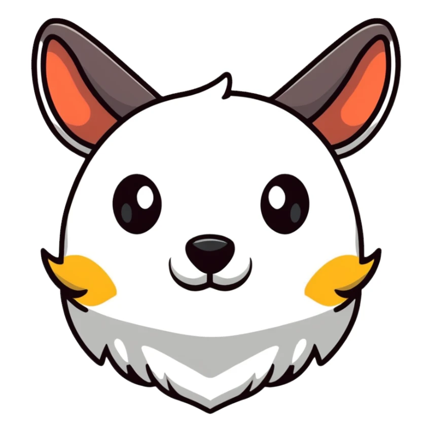 retro 1950s anthropomorphised animal head sticker