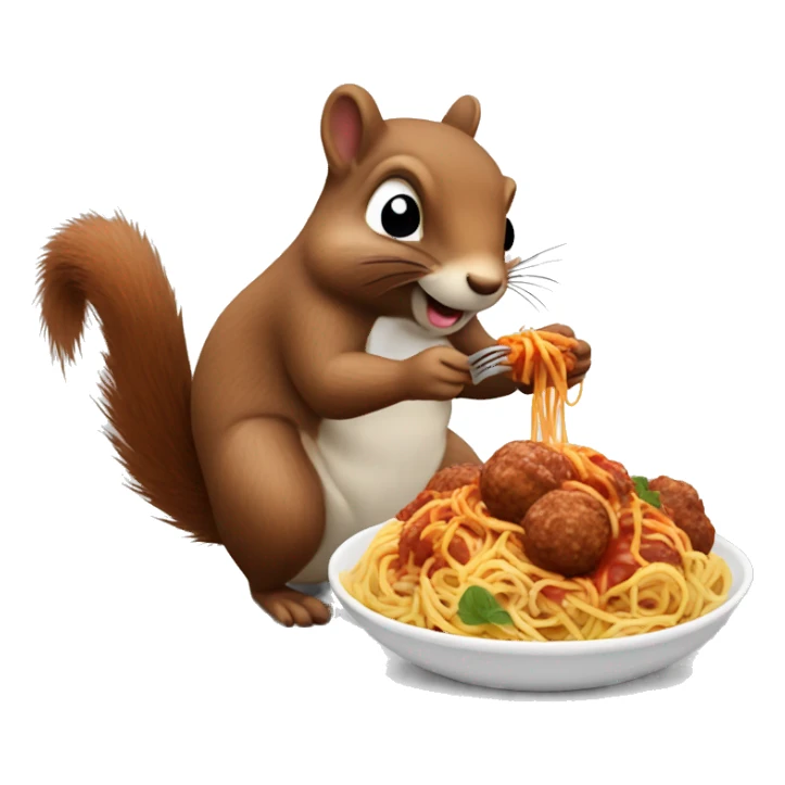 squirrel eating spaghetti and meatballs sticker