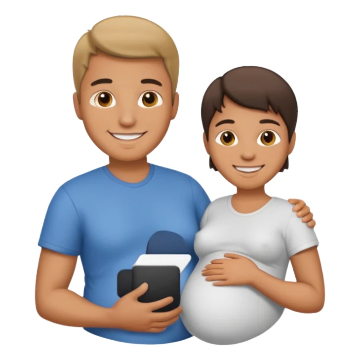 male pregnant sticker