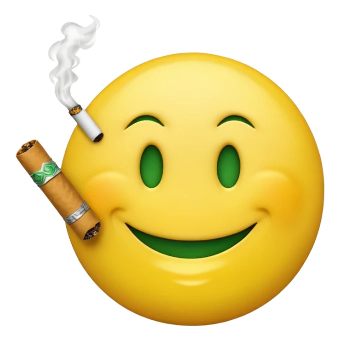 A smiley face smoking a joint sticker