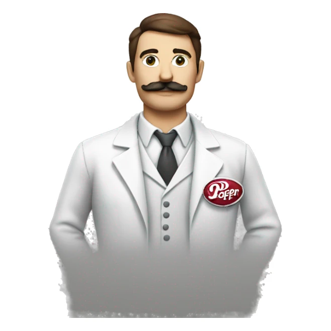 Dr Pepper human with mustache sticker