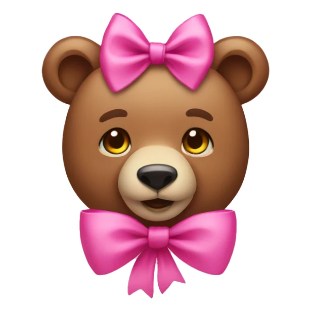 bear with pink bow sticker