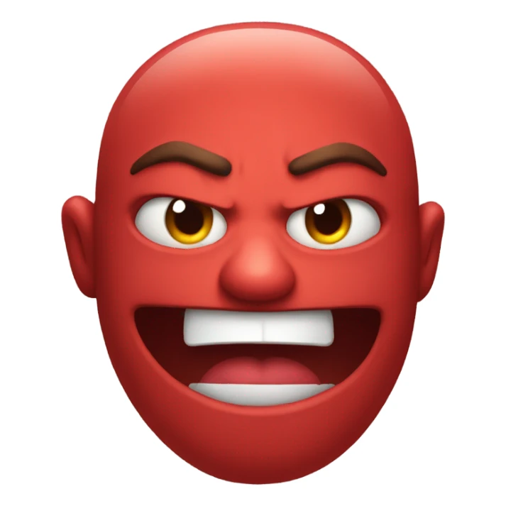Angry red smile with steam clouds  sticker