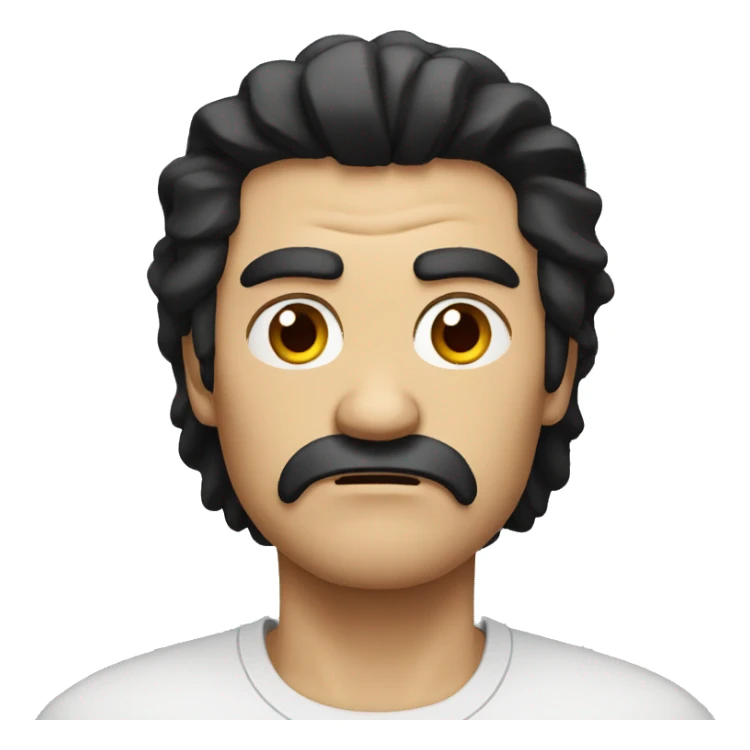 Angry man with black hair sticker