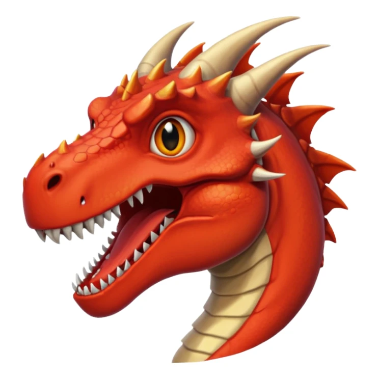 Dinosaur/dragon individual red scale, outline is black. sticker