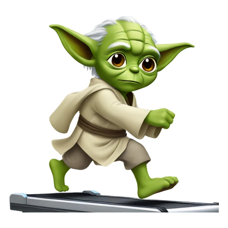 Yoda running on treadmill sticker