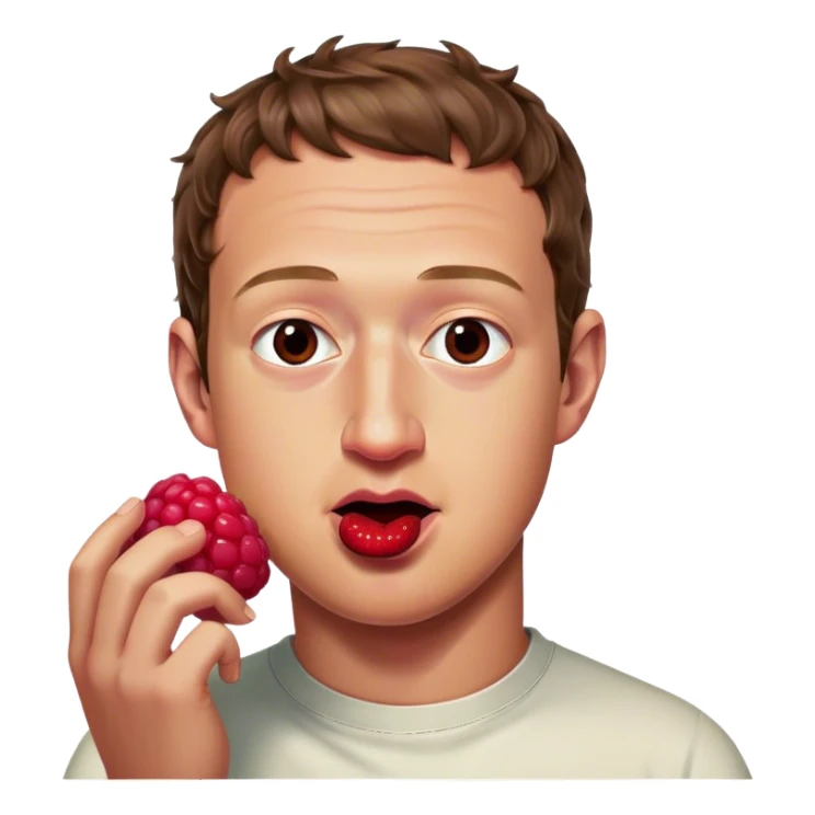 zuckerburg eats a raspberry sticker