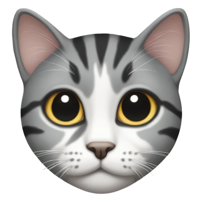 grey black and white tabby cat sticker