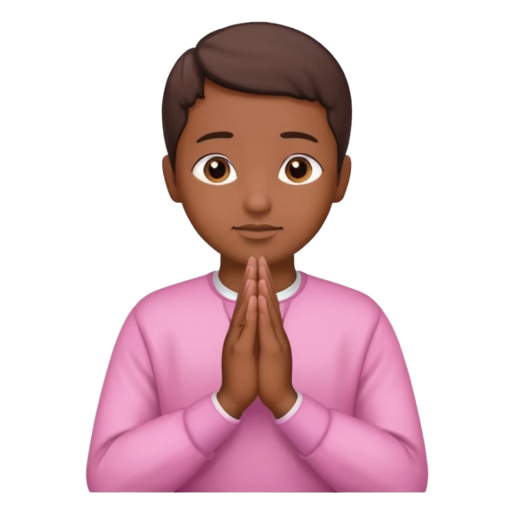 Brown praying hands with pink sleeves sticker
