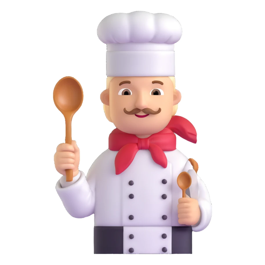 chef holding a spoon sticker