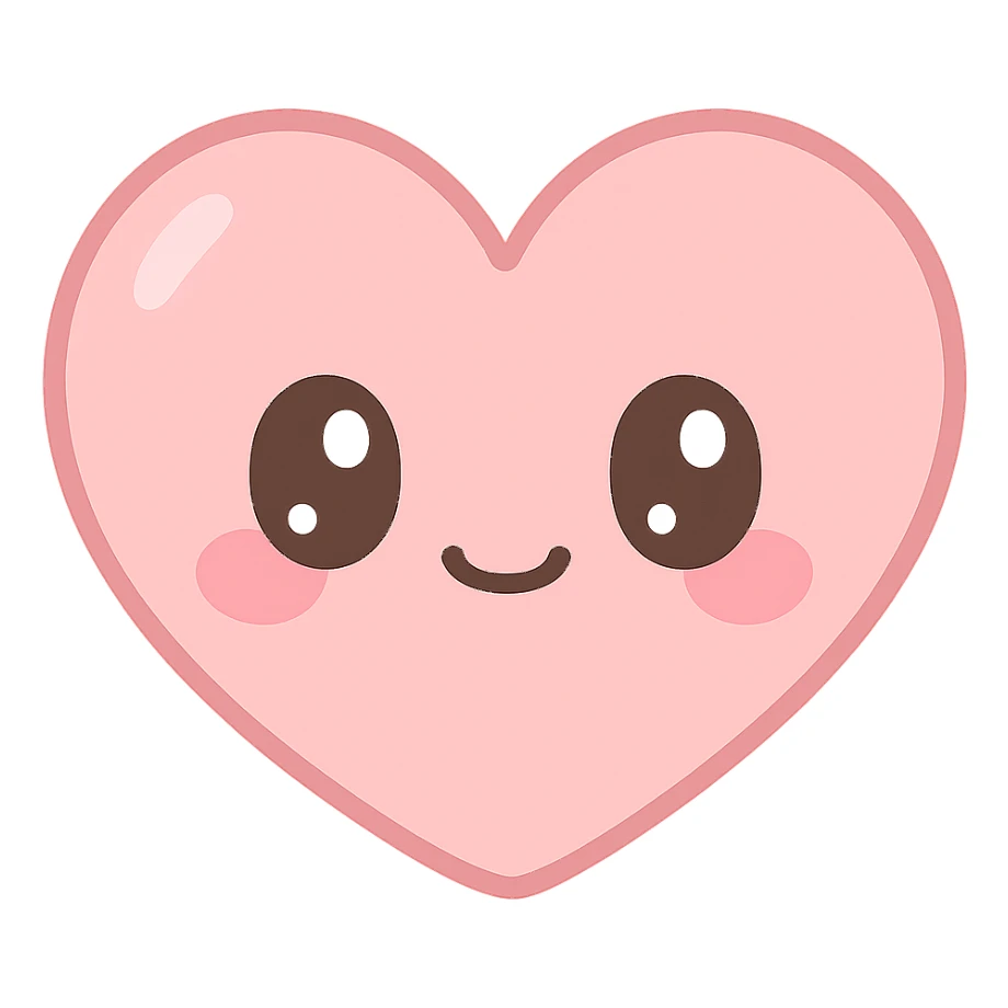 pink heart kawaii style sticker