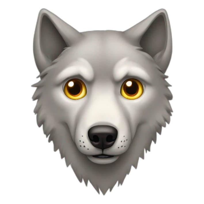 Wolf with one eye and the other eye missing sticker