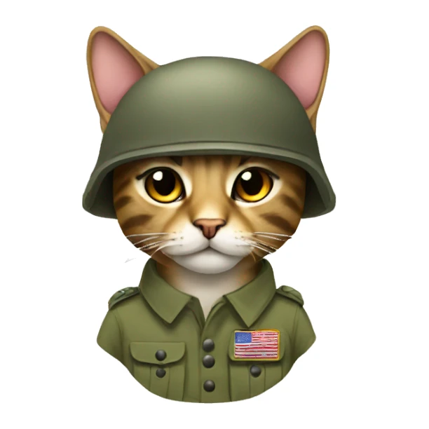 Army cat sticker