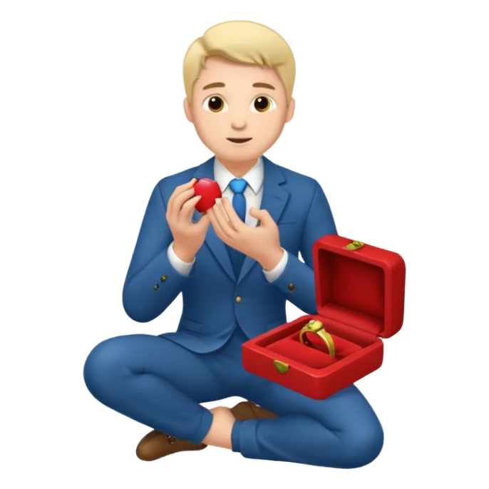 man kneeling and asking for marriage sticker