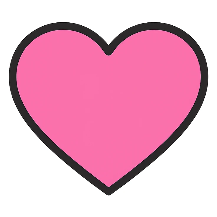 pink heart icon, minimal design, no text sticker