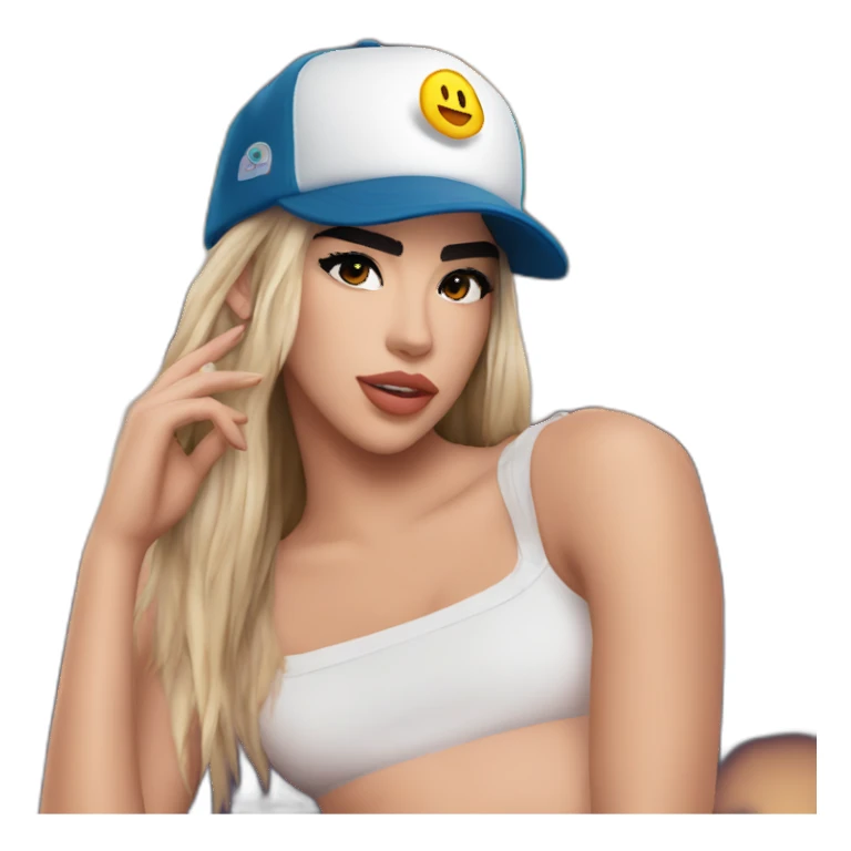 Dua lipa avec une casquette  sticker