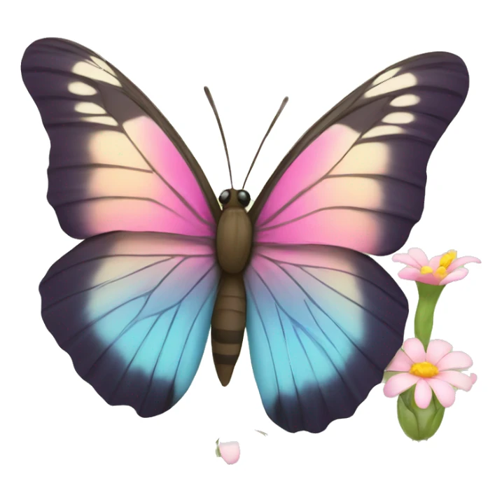 Butterfly on flower sticker