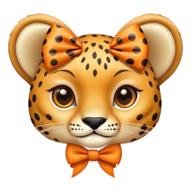 cute cheetah with a bow  sticker