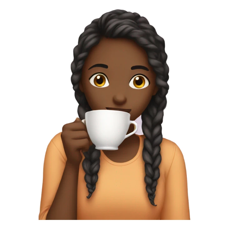 Girl sipping tea sticker