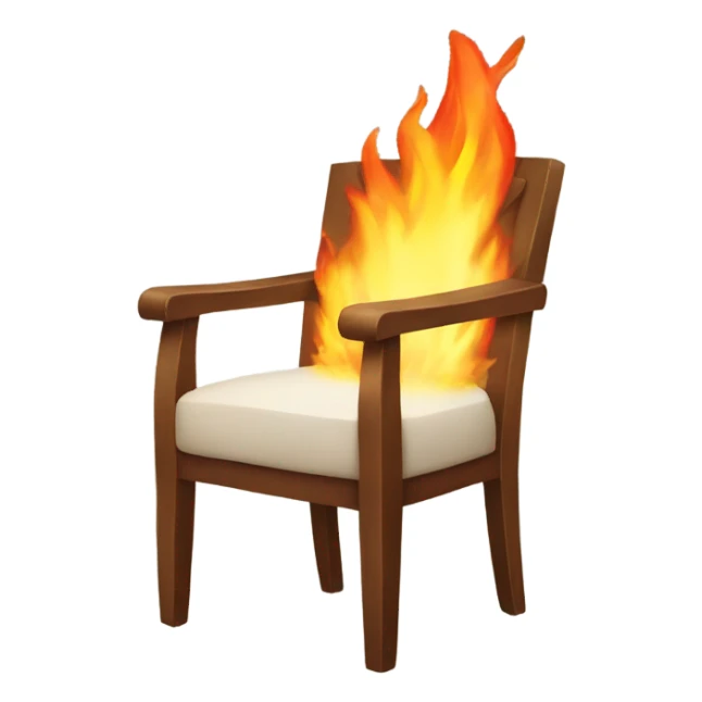 chair with fire sticker