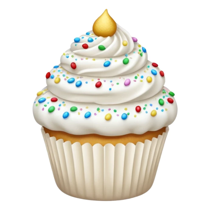 Glitter White Cupcake sticker