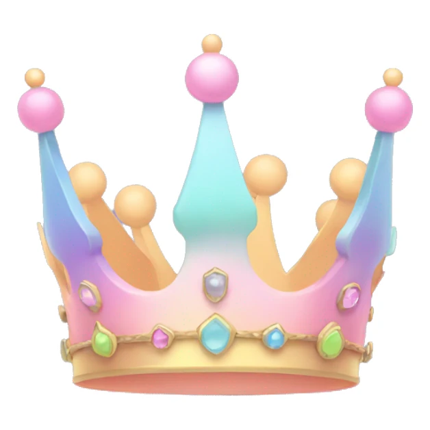 Pastel colorful crown sticker