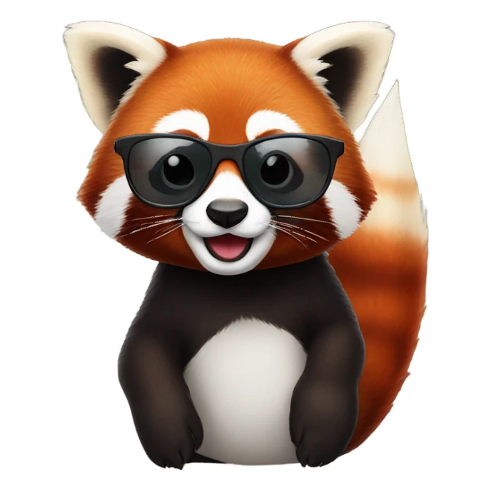 Red panda with sunglasses  sticker
