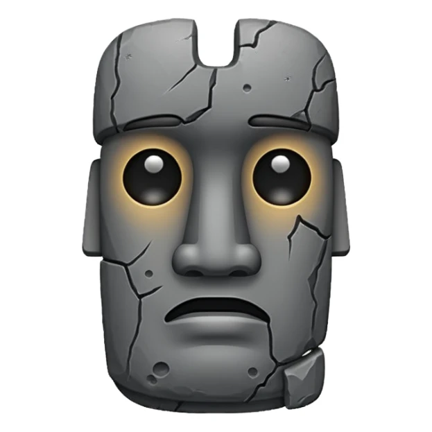 moai emoji with tear sticker