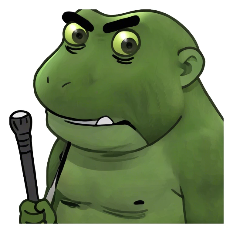 A gorilla with golf stick sticker