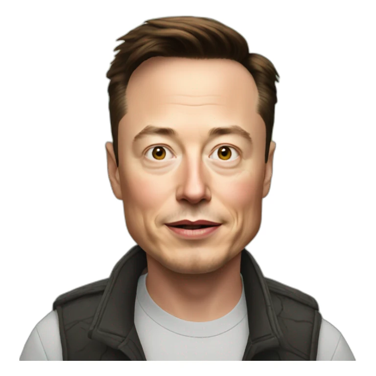 Elon musk waking on a road sticker