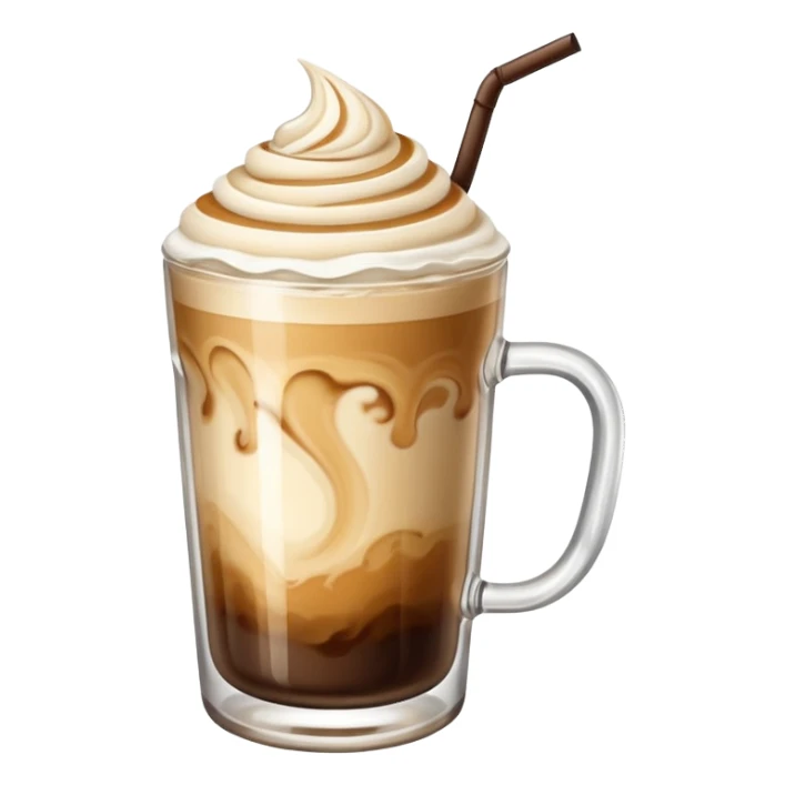 Cold vanilla coffee with foam sticker