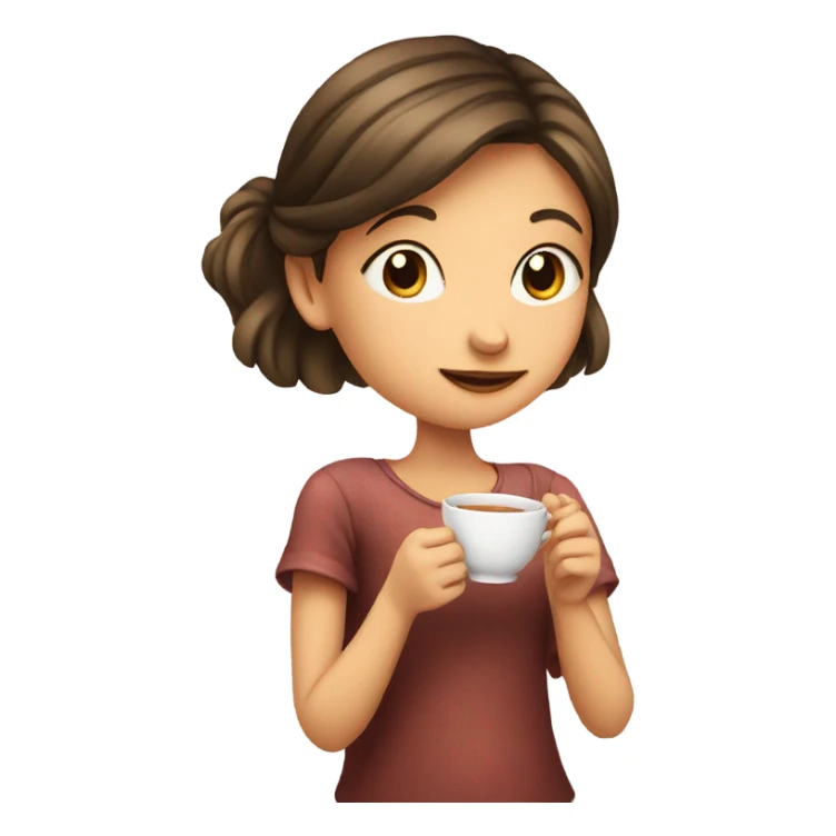 Girl sipping tea sticker