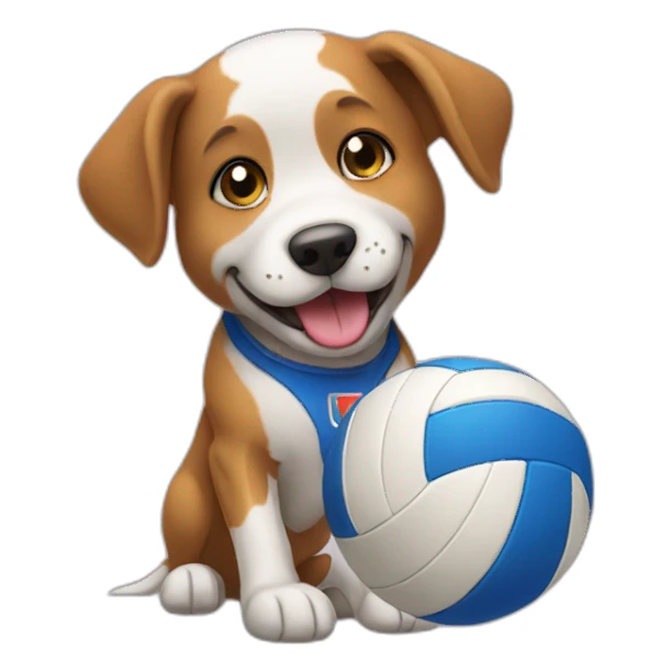 dog-playing-volleyball-setting sticker