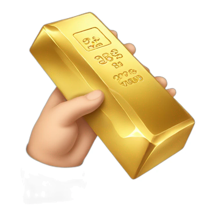 gold bar in hand sticker