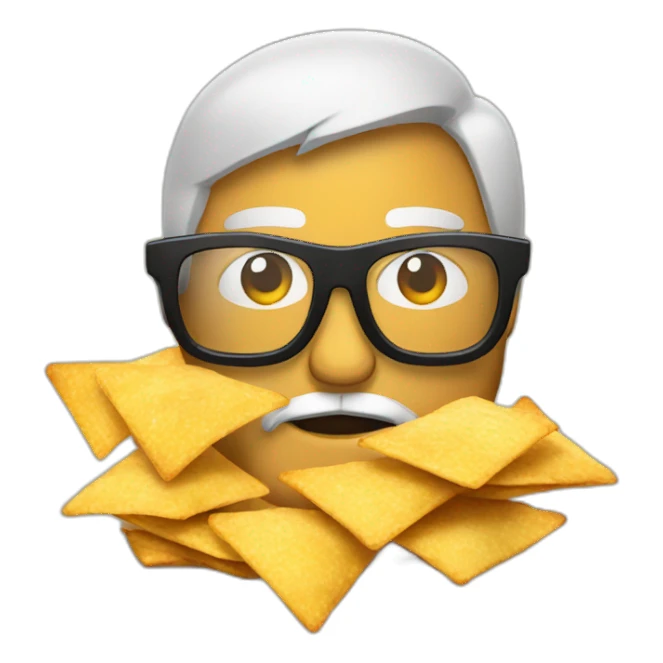 nacho chip with glasses and beard sticker