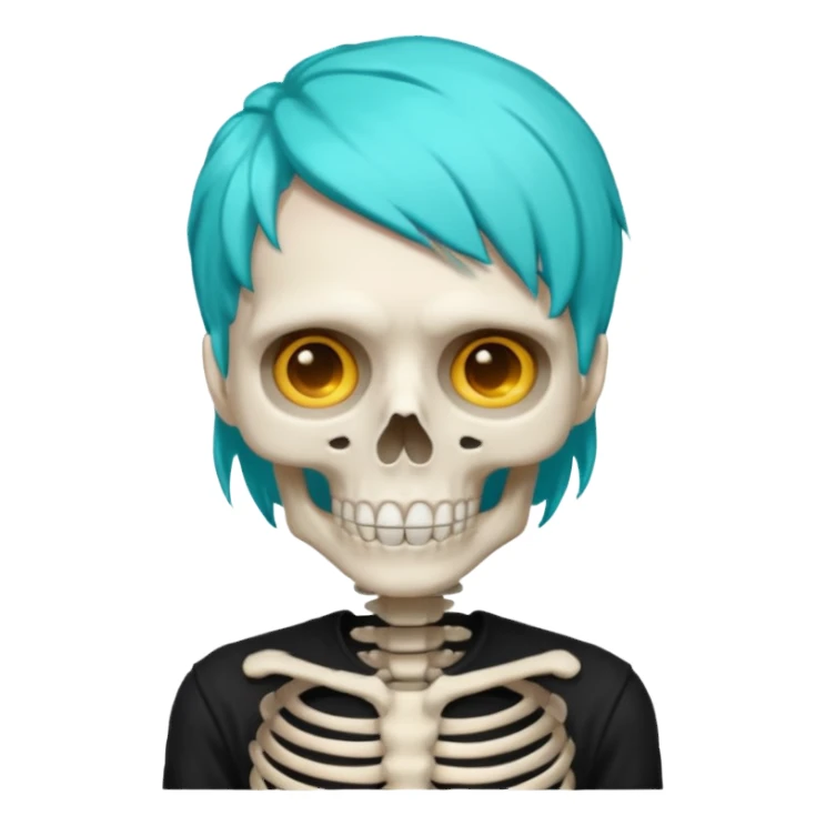 turqoise haired skeleton sticker