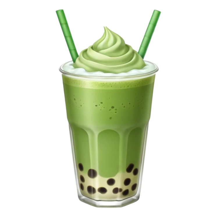 matcha latte with boba and ice sticker