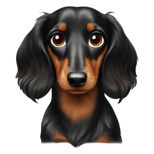 Black and brown dapple long haired dachshund  sticker