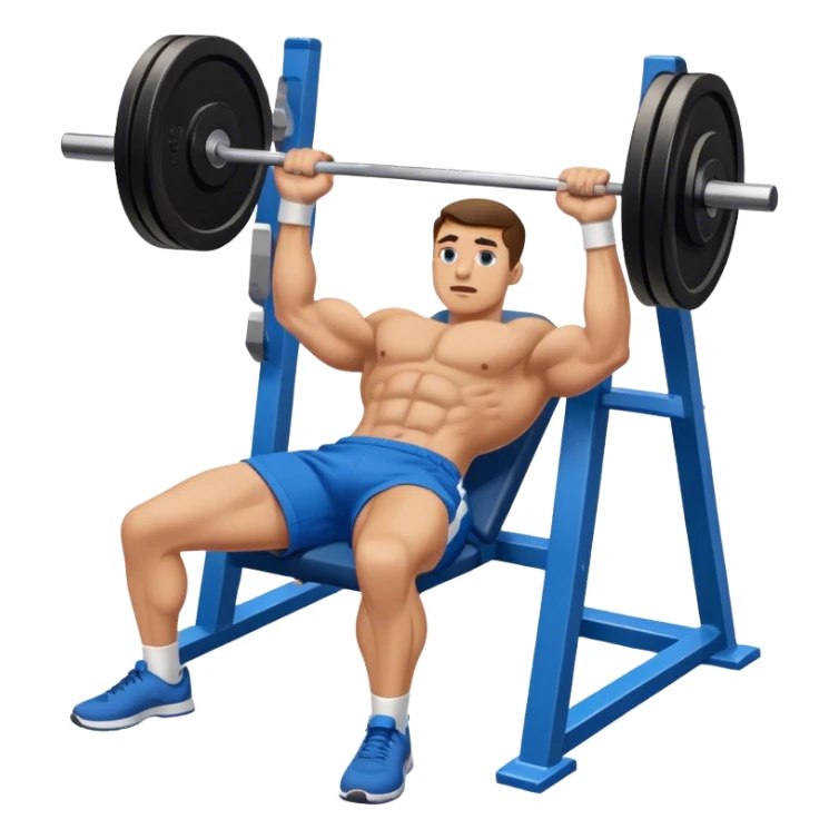 blue shorts close-grip flat-benchpress sticker