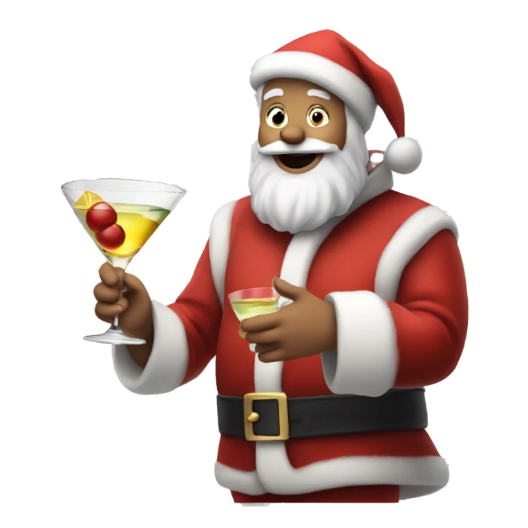 Drunk Santa with a martini in his hand  sticker