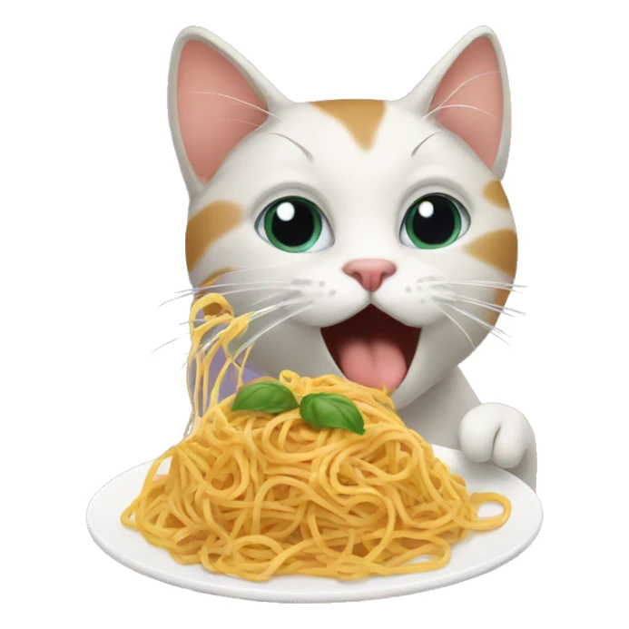 Cat eating spaghetti  sticker