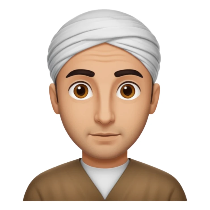 middle eastern balding man with thick eyebrows sticker